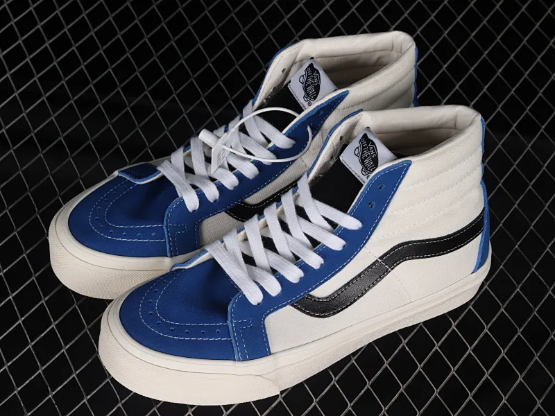 All categories Vans Vans series Vans Hi Vans high-top Vans SK8-Hi Anaheim series Vans official blue and white color matching high-top vulcanized sneakers VN0A4BVB21R